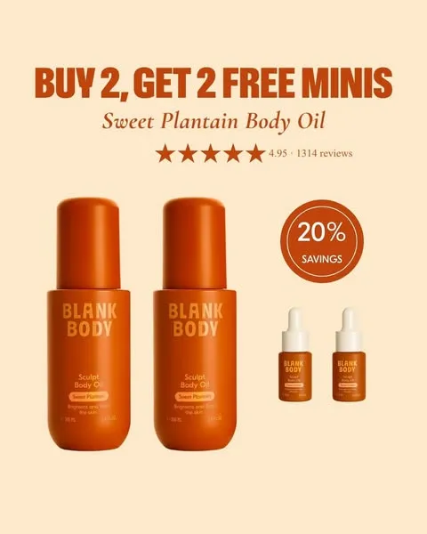 Blank Body offer creative with two full-size bottles and two mini bottles