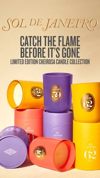 Sol de Janeiro candle creative using colourful jars and a limited-edition message